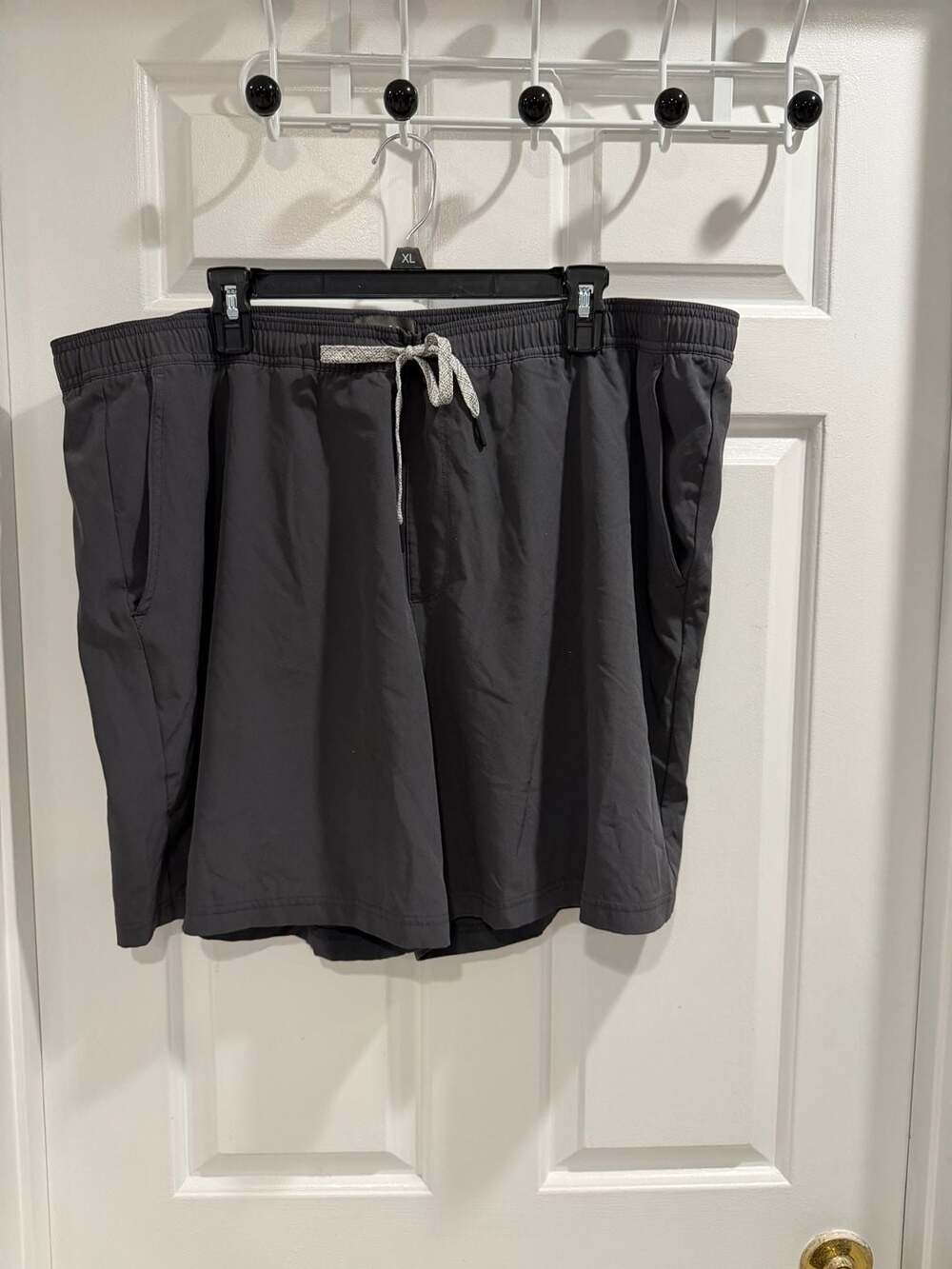 FLX Men's Performance Athletic Drawstring Shorts Dark Gray XXL 7” inseam